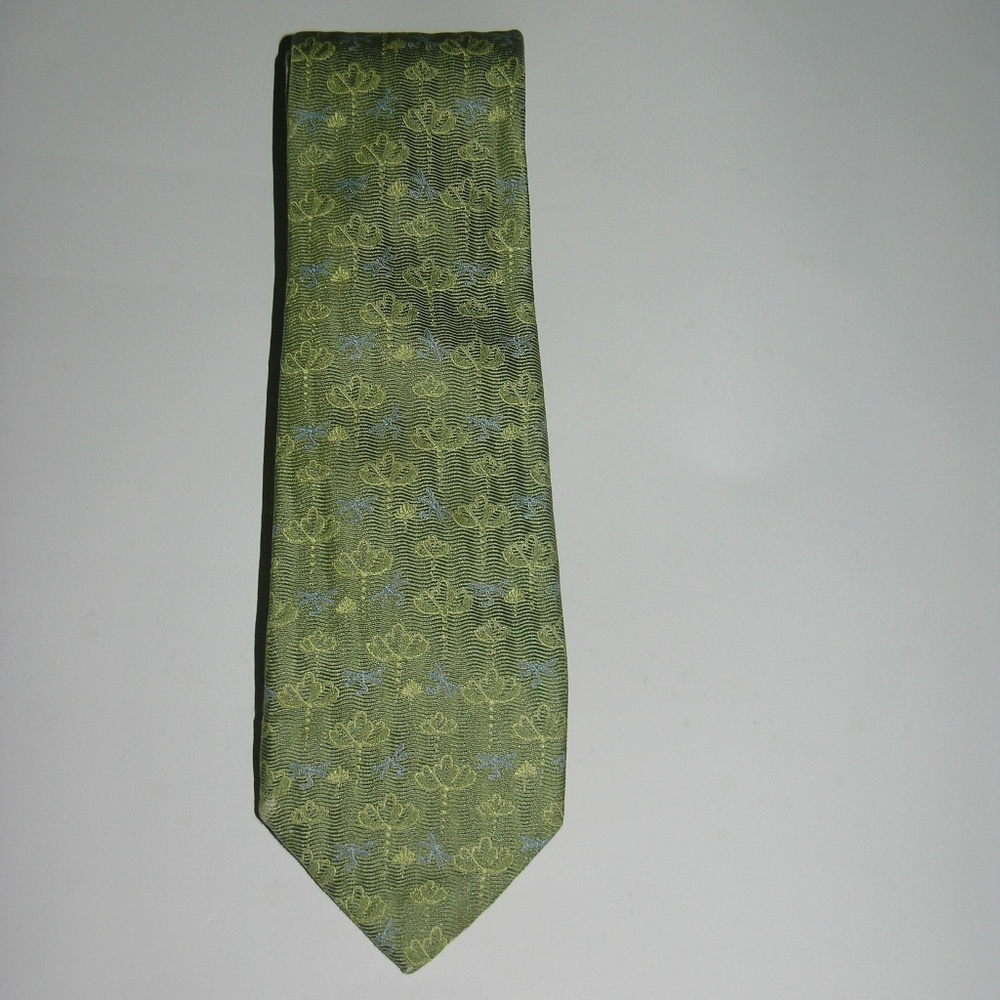 Holland & Holland x Drake's Green Floral Classic Width English All Silk Tie